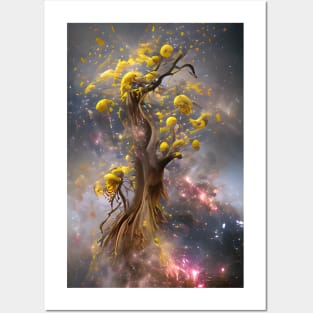 Golden Tree in the Galaxy Posters and Art